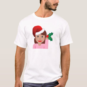 informatiemeisje over xmas emoji t-shirt
