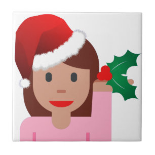 informatiemeisje over xmas emoji tegeltje