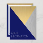 Informatieminimaliste voor marineblauwbruiloft (Voorkant / Achterkant)