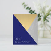 Informatieminimaliste voor marineblauwbruiloft (Staand voorkant)