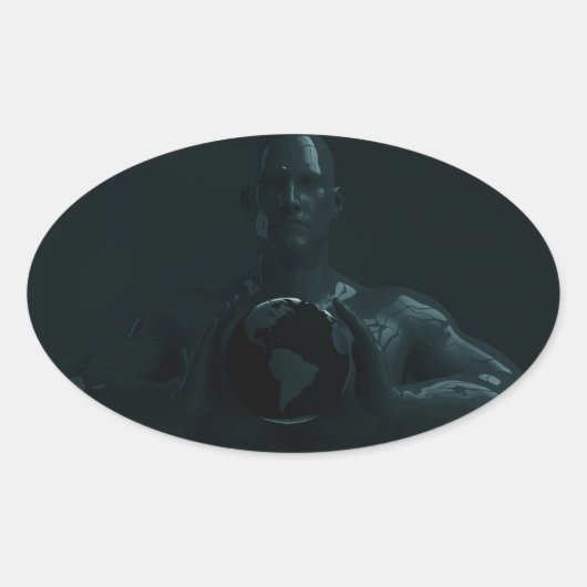 Informatienetwerk Online als digitale overdracht Ovale Sticker (Voorkant)