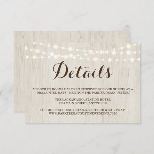 Informatienomsluitingskaart Informatiekaartje (Voorkant / Achterkant)