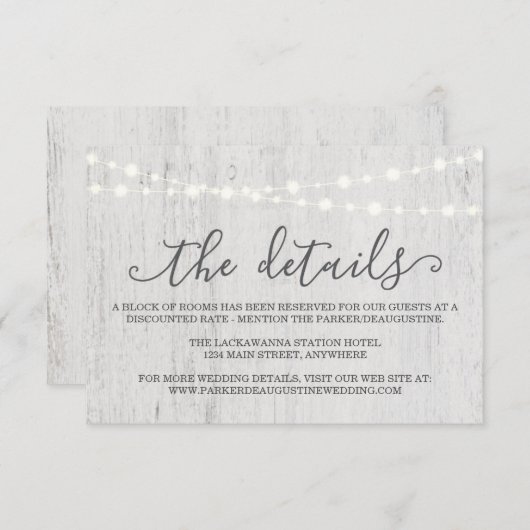 Informatienomsluitingskaart | Rustic Romantic Informatiekaartje (Voorkant / Achterkant)