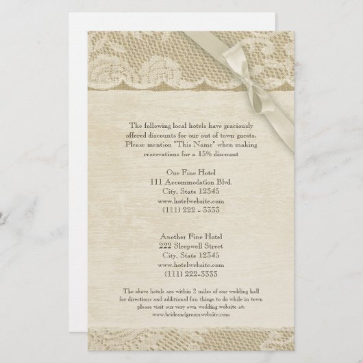 Informatiepagina kant en overlapping (Voorkant / Achterkant)