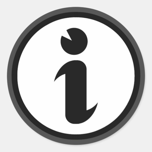 Informatiesymbool Ronde Sticker (Voorkant)