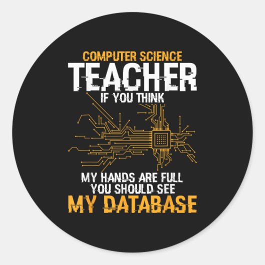 Informatietechnologie Database Informatica T Ronde Sticker (Voorkant)