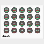 Informatietechnologie Grappig Kerstmis Computer Te Ronde Sticker (Vel)