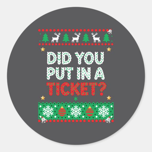 Informatietechnologie Grappig Kerstmis Computer Te Ronde Sticker (Voorkant)