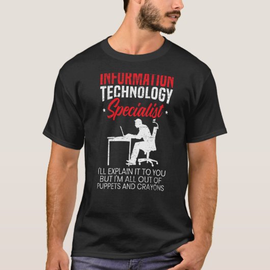 Informatietechnologie Specialist Computer Job Pro T-shirt (Voorkant)