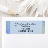 Informeel Abstract Blauw Geel Patroon Retouradres Etiket (Insitu)