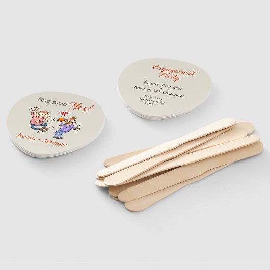 Informeel grappig zei ze ja Verloving Handwaaier (Niet-gemonteerd)