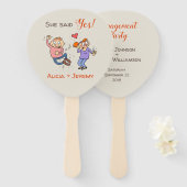 Informeel grappig zei ze ja Verloving Handwaaier (Voorkant en achterkant)