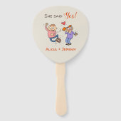 Informeel grappig zei ze ja Verloving Handwaaier (Voorkant)