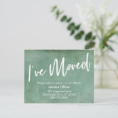 Informeel I've Moved Turquoise Grunge Aankondiging (Staand voorkant)