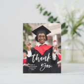 Informeel schrift en foto | Afstudeerbedankje Briefkaart (Staand voorkant)