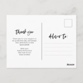 Informeel schrift en foto | Afstudeerbedankje Briefkaart (Achterkant)