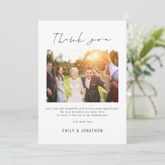 Informeel script QR Code Weddenschap Bedankt Kaart (Staand voorkant)