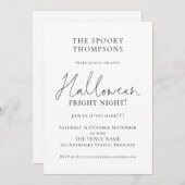Informeel Script Spooky Halloween Party Kaart (Voorkant / Achterkant)