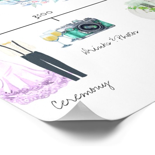 Informeel trouwschema Welkomstteken Poster (Hoek)