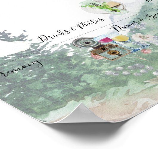 Informeel trouwschema Welkomstteken Poster (Hoek)