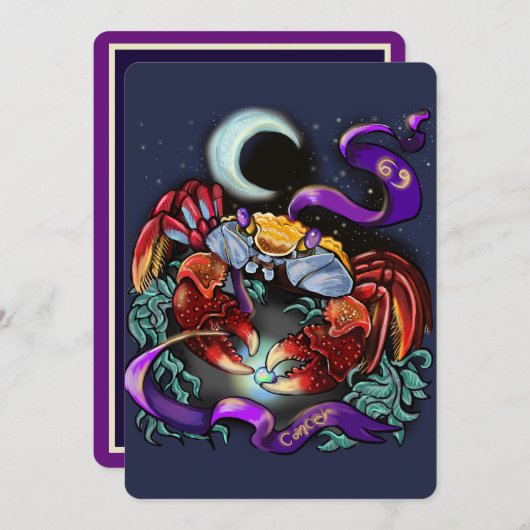 Informeer zodiale gebarentuitnodiging kaart (Voorkant / Achterkant)