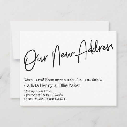 Informele Aankondiging Nieuwe Adres Zwart Wit (Voorkant)