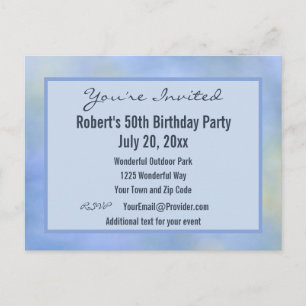 Informele Abstract Blauw Geel Patroon Evenement Ui Briefkaart