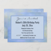 Informele Abstract Blauwe Gele Patroon Evenement U Briefkaart (Voorkant / Achterkant)