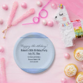 Informele Abstract Blauwe Gele Patroon Evenementde Papieren Bordje (Feest)