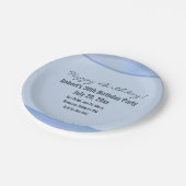 Informele Abstract Blauwe Gele Patroon Evenementde Papieren Bordje (Gekanteld)