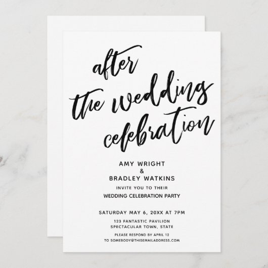 Informele bruiloft na viering Zwart Wit Kaart (Voorkant / Achterkant)