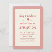 Informele bruiloft uitnodiging Dusky Pink en Cream (Voorkant)