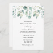Informele eucalyptus trouwreceptie uitnodiging (Voorkant / Achterkant)