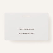 Informele foto ID Feminine Business Pattern Badge (Achterkant)