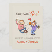 Informele grappigheid Ze zei ja Verloving uitnodig Kaart (Voorkant / Achterkant)