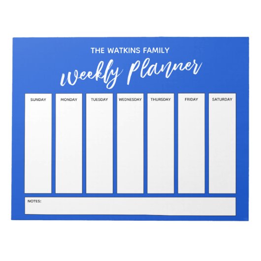 Informele handgeschreven eenvoudige weekplanner, b notitieblok (Voorkant)