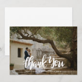 Informele huwelijksfoto bedankt handgeschreven scr (Voorkant / Achterkant)