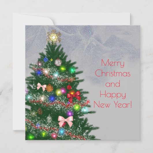 Informele kleurrijke versierde kerstboom (Voorkant)
