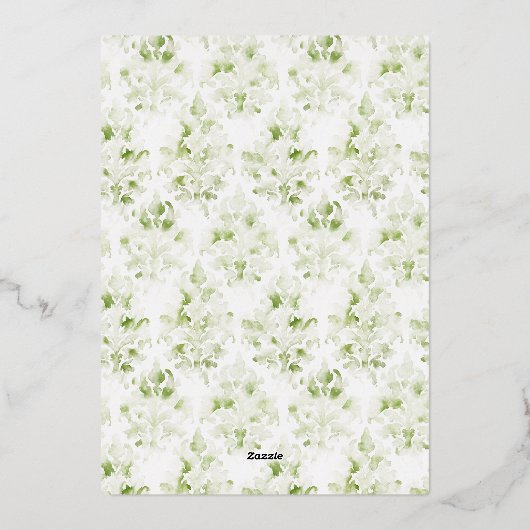 Informele Leaf Crest w / Bow | Monogram bruiloft Folie Uitnodiging (Achterkant)