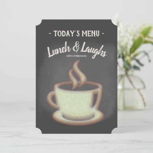 Informele lunch met het menu Trendy Chalkboard Kaart (Staand voorkant)