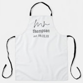Informele Manuscript Mr Name Wedding Date Schort (Voorkant)