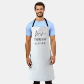 Informele Manuscript Mr Name Wedding Date Schort (Gedragen)