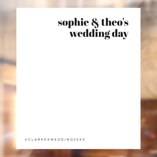 Informele minimalist | Achtergrondfoto van bruilof Raamsticker (Vel 2)