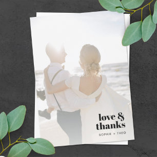 Informele minimalist   Modern Retro Casual huwelij Bedankkaart