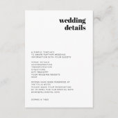 Informele minimalist | Modern Retro Casual huwelij Informatiekaartje (Voorkant)