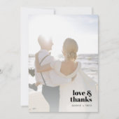Informele Minimalist | Moderne Retro Casual Trouwd Bedankkaart (Voorkant)