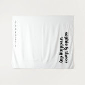 Informele Minimalist | Retro Trouwfoto Achtergrond Wandkleed (Voorkant (horizontaal))