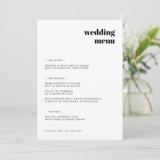 Informele minimalistische | Moderne retro-casuatie Menu (Staand voorkant)