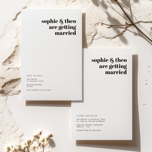 Informele minimalistische | Moderne retro-casuatie Save The Date