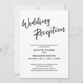 Informele moderne handgeschreven bruiloftsontvangs kaart (Voorkant)